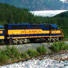 Alaska Railroad with glaciers southbound from Anchorage.