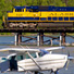 Alaska train and float plane. 
